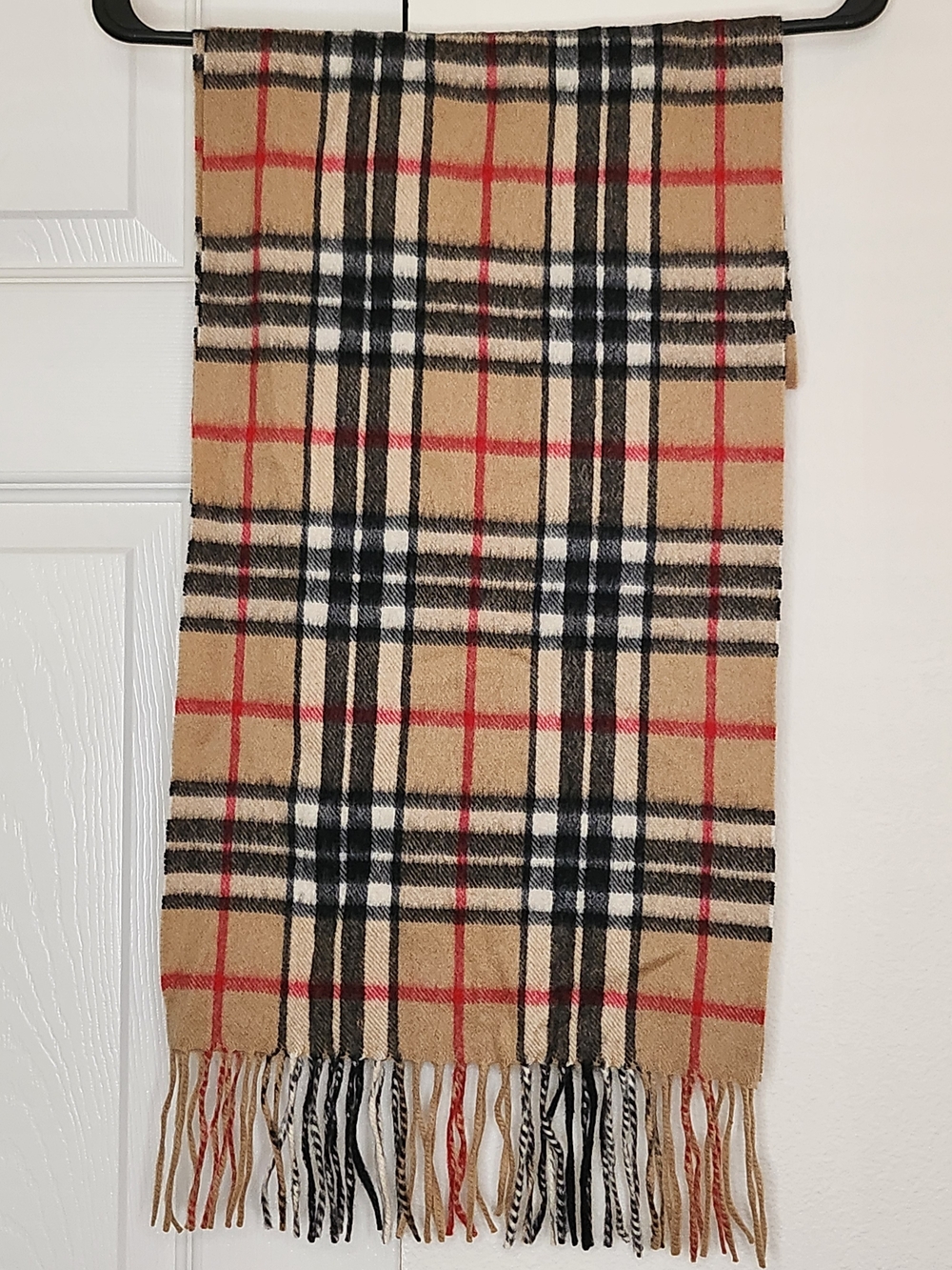 VTG Lochmere 100% Cashmere Scarf Camel Thomson Plaid Nova Check